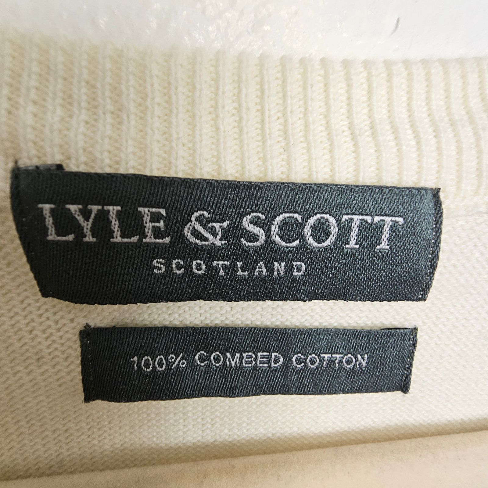 Lyle & Scott Lyle & Scott Scotland Sweater Pullover Sweater Ivory Men XL Size US XL / EU 56 / 4 - 5 Thumbnail