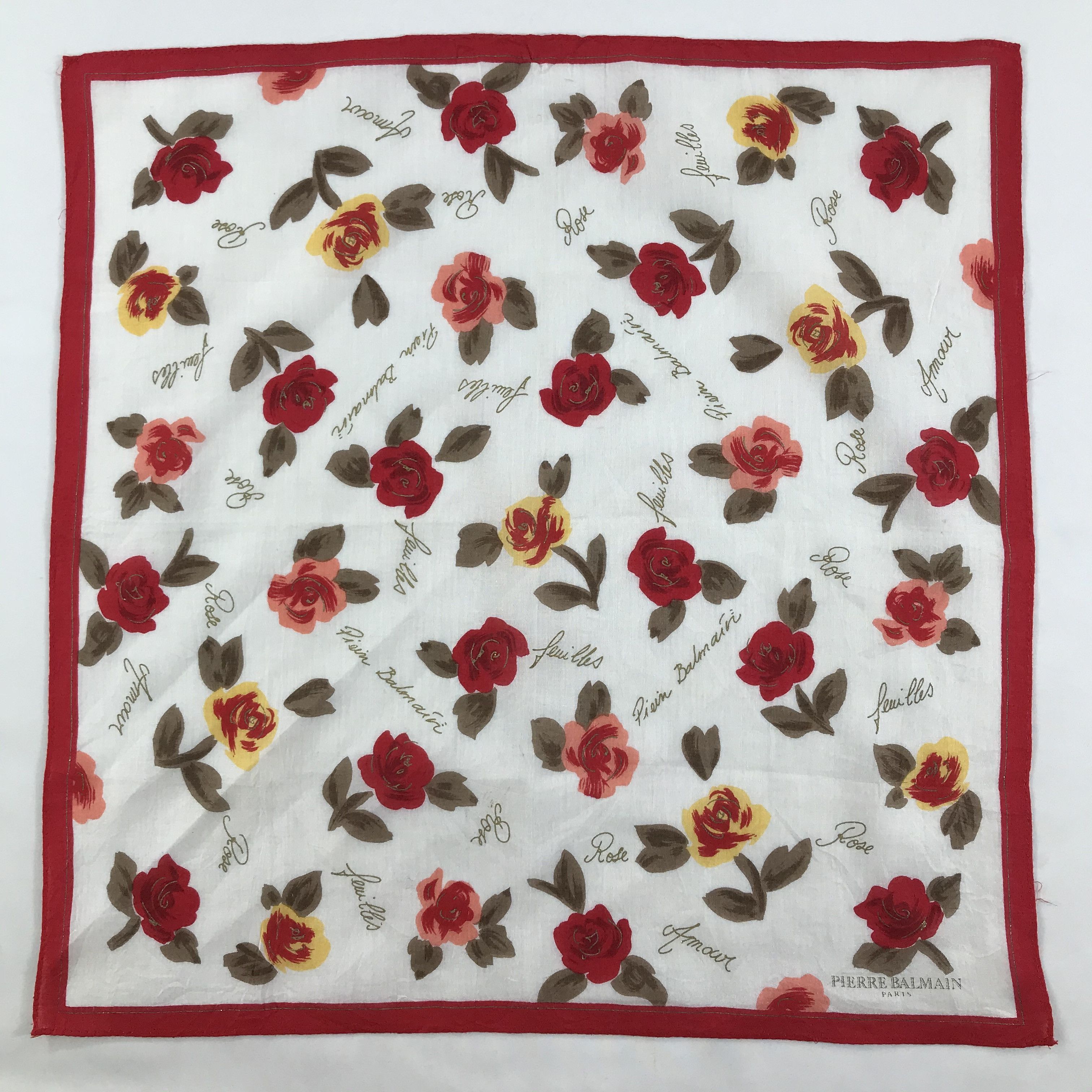 Pierre Balmain × Vintage Pierre Balmain Bandana / Handkerchief / Neckerchief - S1576 Size ONE SIZE - 1 Thumbnail