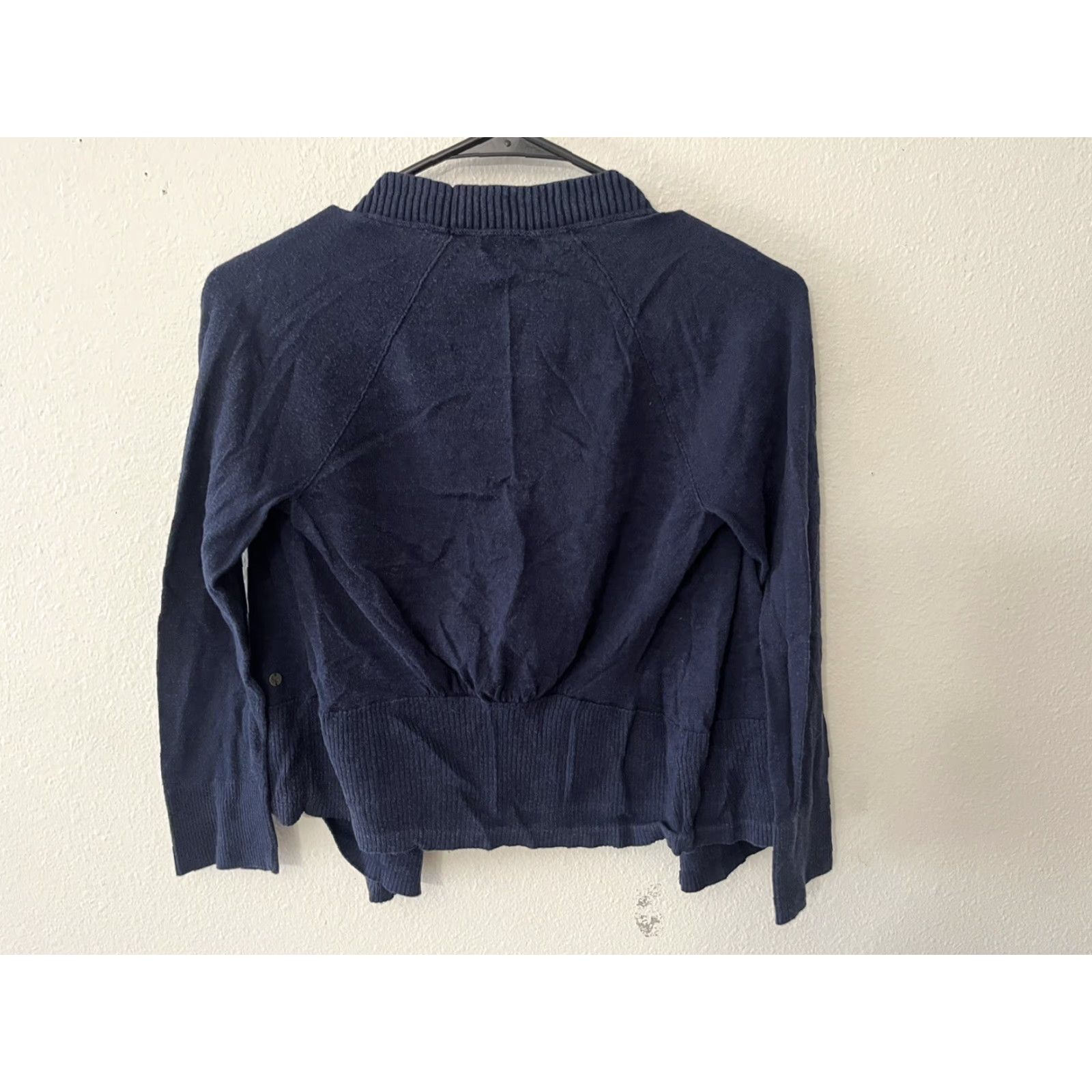 Eddie Bauer EDDIE BAUER Women's Cardigan Sweater XS Long Sleeve Open Knit Solid Navy Blue 100% Cotton Classic Modern Size XS / US 0-2 / IT 36-38 - 2 Thumbnail