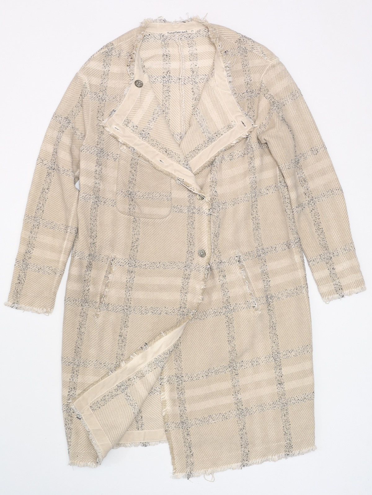 Transit Transit Par Such Cotton Plaid Check Beige Coat Size M / US 6-8 / IT 42-44 - 1 Thumbnail