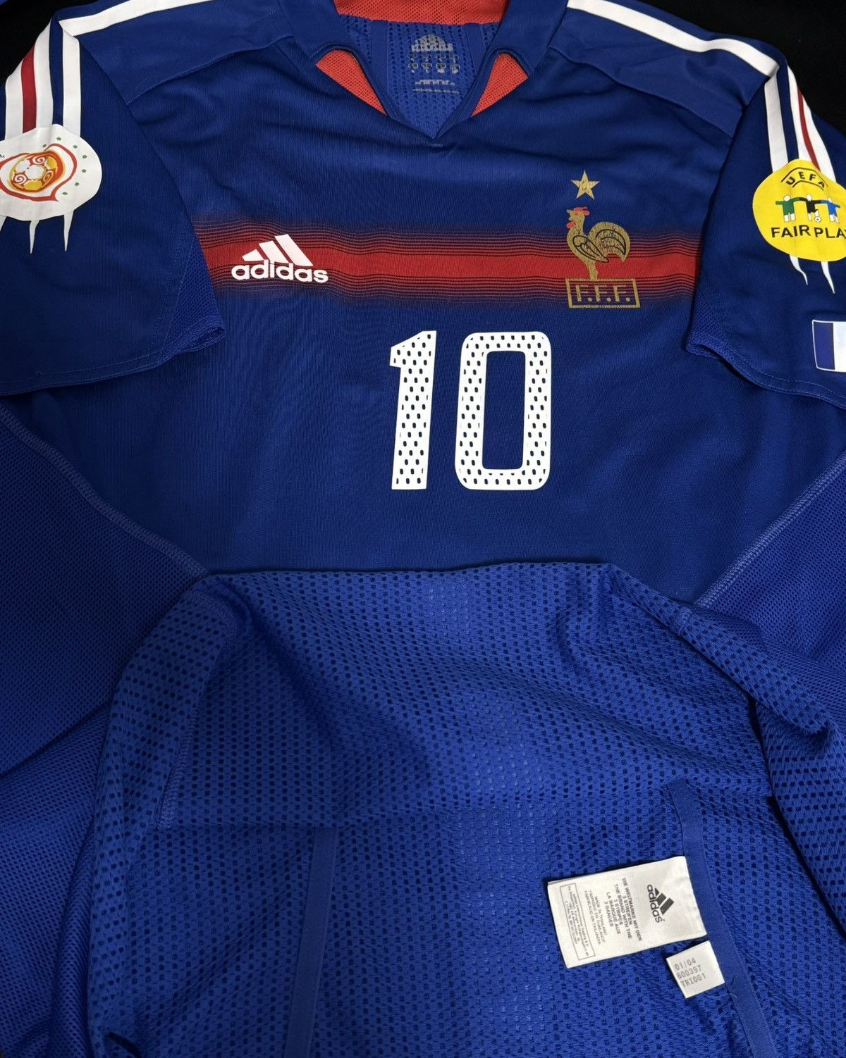 Adidas Original Zidane Player version france 2004 home jersey Size US L / EU 52-54 / 3 - 4 Thumbnail