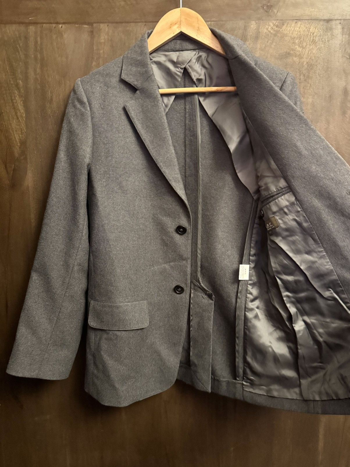 A.P.C. APC grey wool blazer jacket XS men Size 36R - 5 Thumbnail
