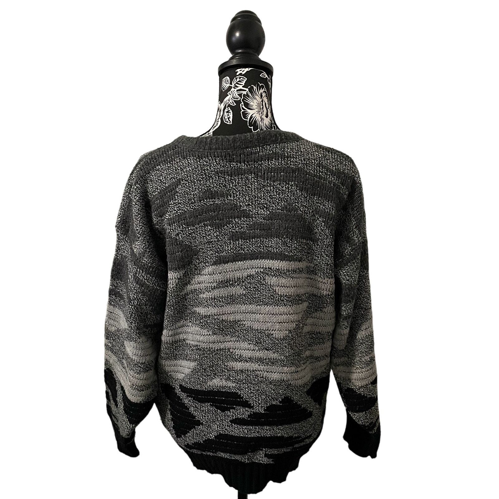 Other Van Cort Crewneck Sweater Gray Knit Geometric Retro Large Size US L / EU 52-54 / 3 - 7 Thumbnail