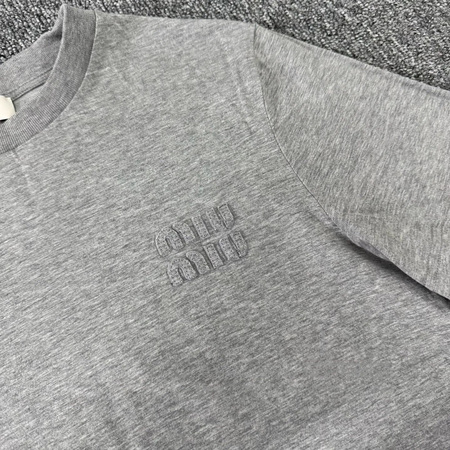 Miu Miu miu miu Alphabet logo short-sleeved T-shirt| Size M / US 6-8 / IT 42-44 - 4 Thumbnail