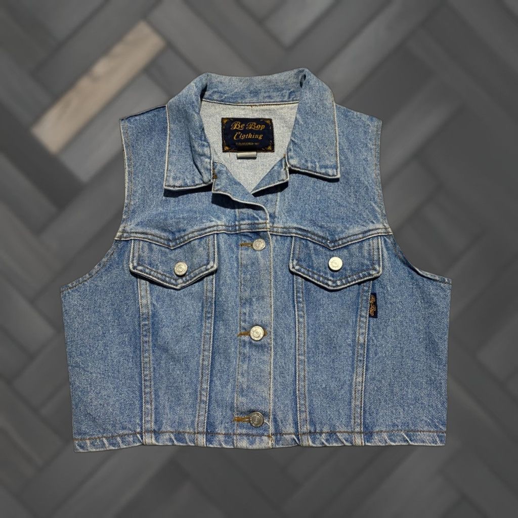 Vintage VINTAGE Be Bop Clothing Vest Denim Blue Cut Off Sleeveless Pockets Womens M Denim Vest Lining Cotton United States Punk Grunge USA Size M / US 6-8 / IT 42-44 - 1 Thumbnail