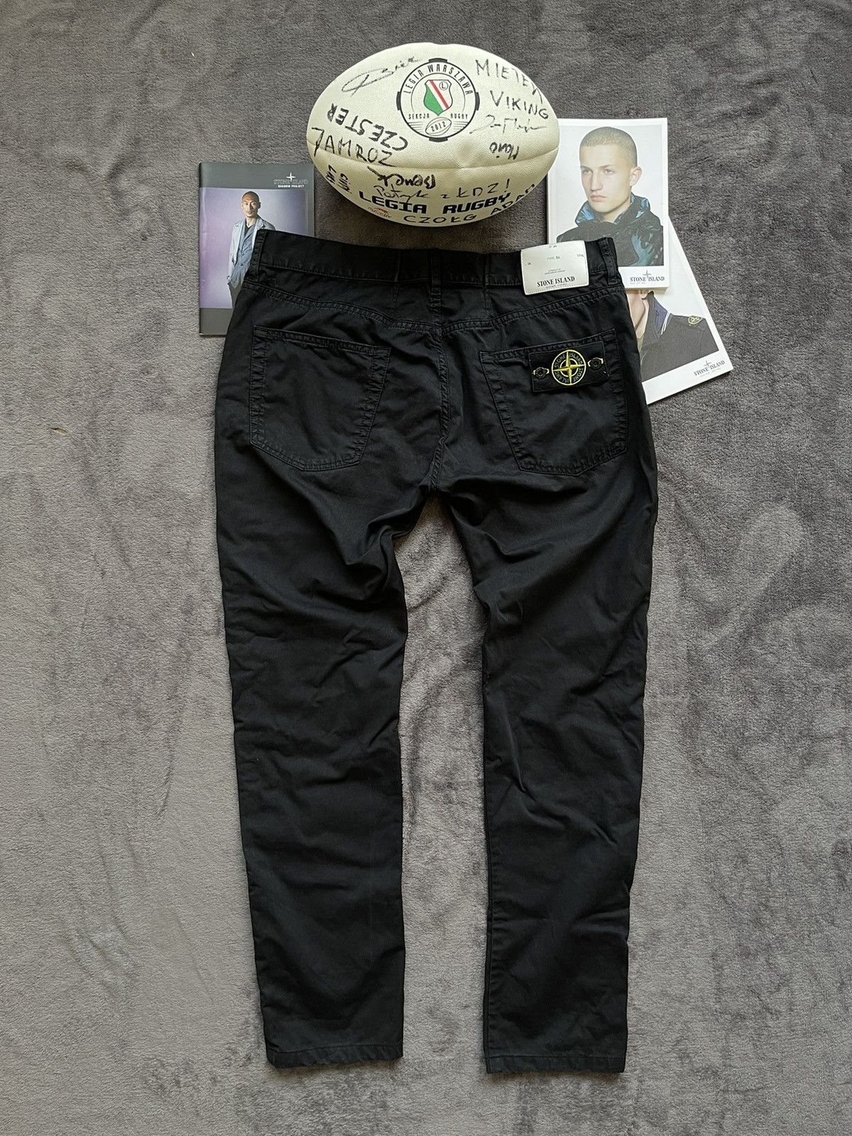 image of Stone Island W36 Pants Slim Streetwear Sportswear Vintage in Black, Men's (Size 34)