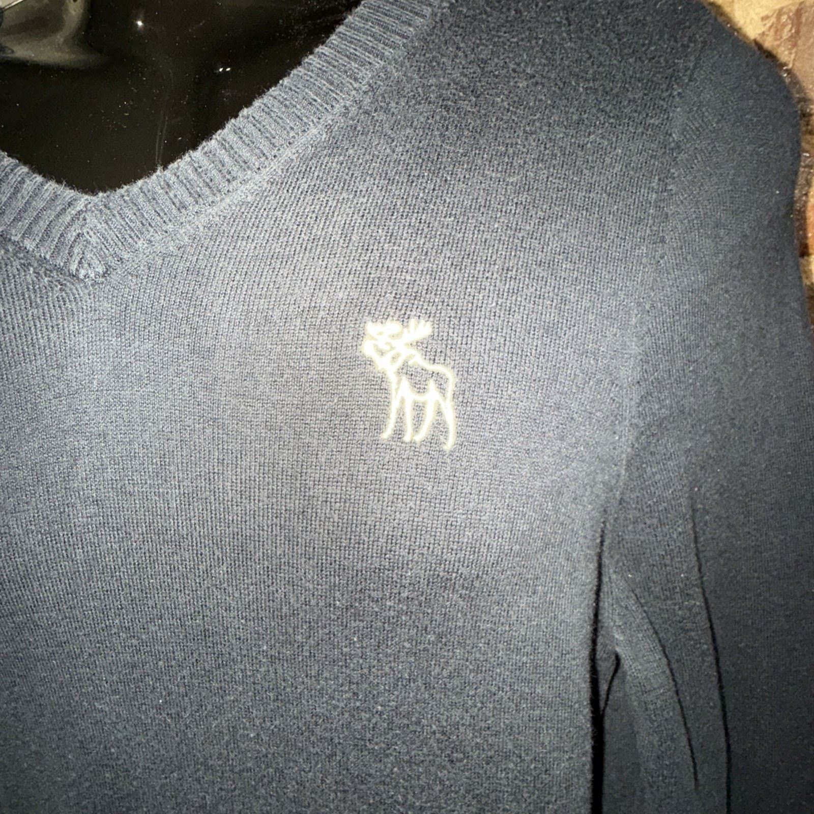 Abercrombie & Fitch Abercrombie & Fitch Y2K Men Navy Y2K Muscle Fit Sweater Size US L / EU 52-54 / 3 - 3 Thumbnail