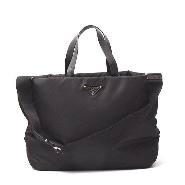Prada Prada Prada Nylon Padded Tote Bag Black Canvas Tote Bag 75976 in Great Condition Size ONE SIZE - 1 Thumbnail