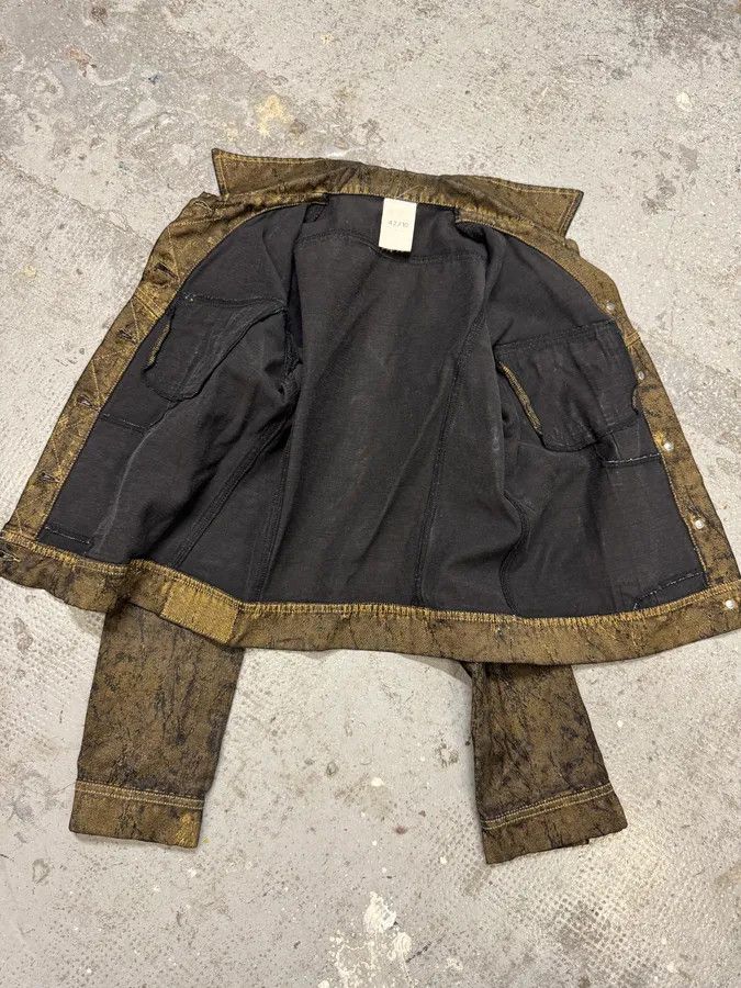 Vintage 2000s Plein Sud Olive Painted Effect Eroded Jacket Size S / US 4 / IT 40 - 10 Thumbnail