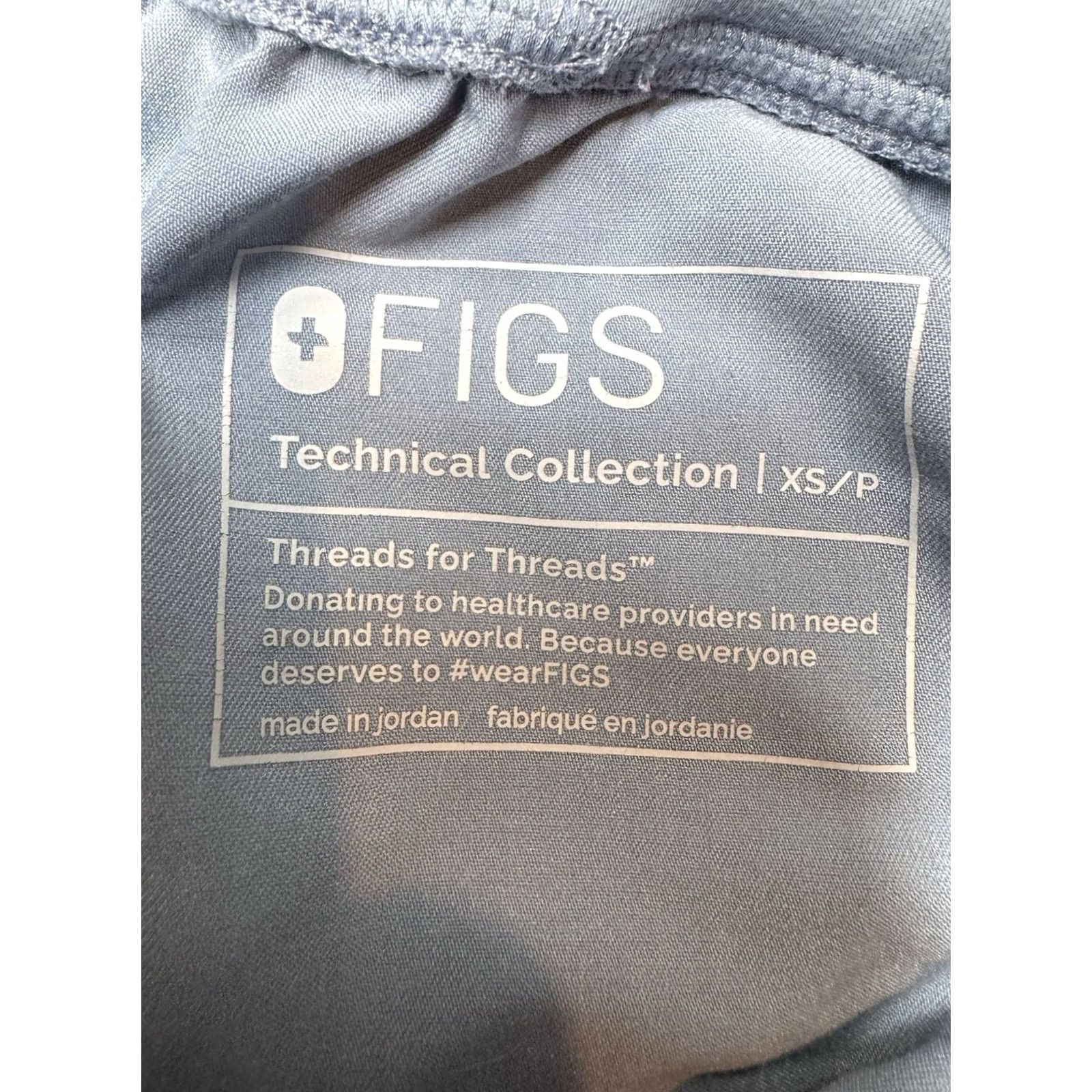 Vintage FIGS Zamora Jogger Scrub Pants Womens XS Gray Blue Pull On Elastic Waist Size 26" / US 2 / IT 38 - 2 Thumbnail