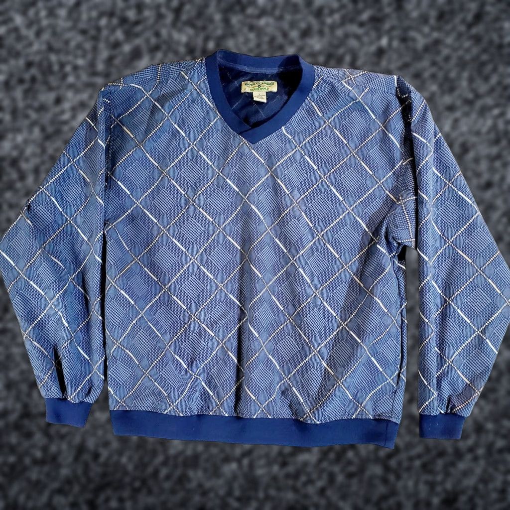 Vintage VINTAGE Boca Classics Club Golf Pullover V-Neck Windbreaker Mens Large Blue/Gold Windbreaker Solid Blue Logo 90s (if applicable) Mens Size US L / EU 52-54 / 3 - 1 Thumbnail