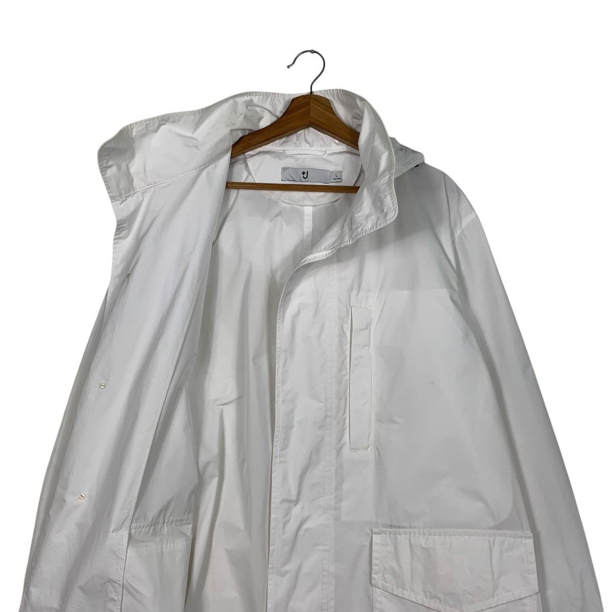 Jil Sander × Uniqlo Uniqlo Jil Sander Pure White Hooded Overcoat Size US L / EU 52-54 / 3 - 12 Thumbnail