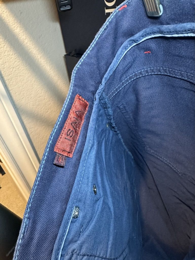Isaia Hand Dyed Blue Denim Pants