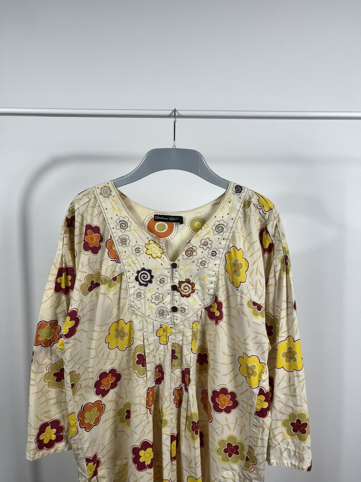 Gudrun Sjoden Gudrun Sjoden Floral Tunic Top Boho Ethnic Style Shirt S Size S / US 4 / IT 40 - 2 Thumbnail