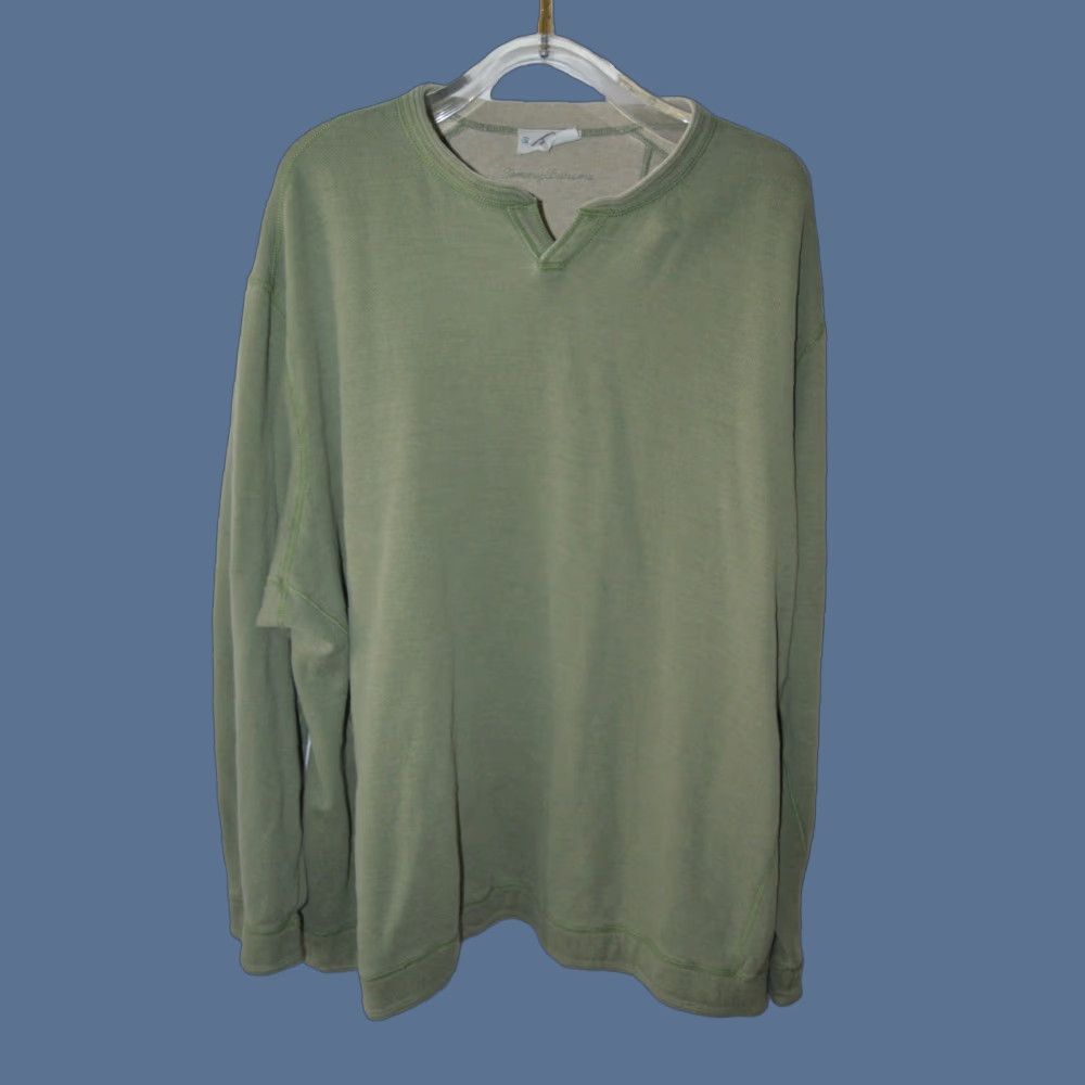 Tommy Bahama Tommy Bahama Sweater Mens Big 3XLB Green Khaki Reversible Pullover Knit V-Neck Long Sleeve Casual Size US XXL / EU 58 / 5 - 1 Thumbnail