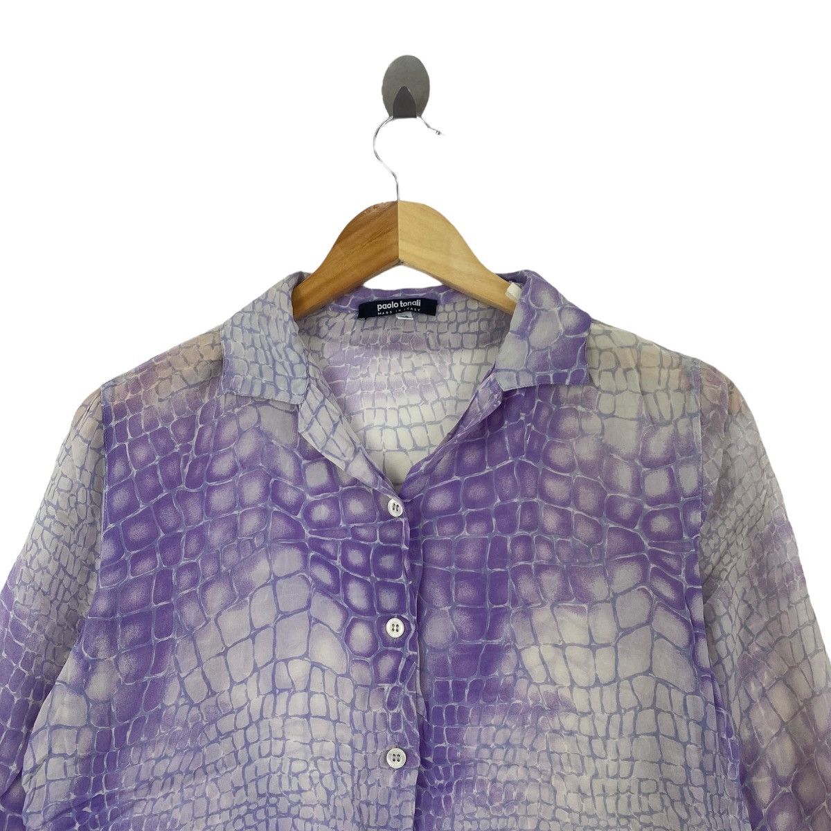 Vintage Vintage PAOLO TONALI Blouse Crocodile Ovp Italy Size XL / US 12-14 / IT 48-50 - 2 Thumbnail