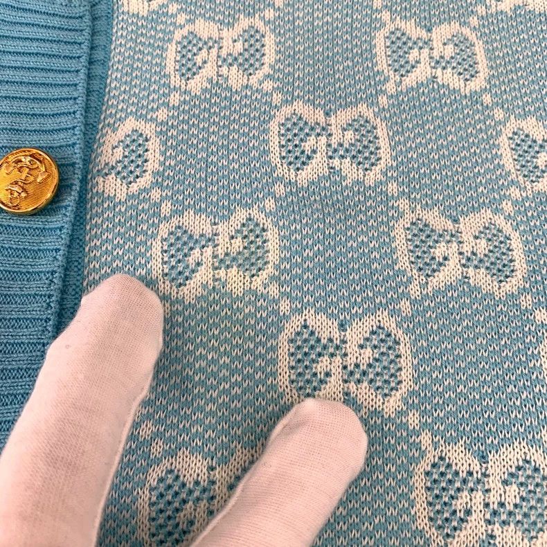 Gucci Gucci Blue logo jacquard full-printed wool long-sleeved kni Size US XS / EU 42 / 0 - 9 Thumbnail