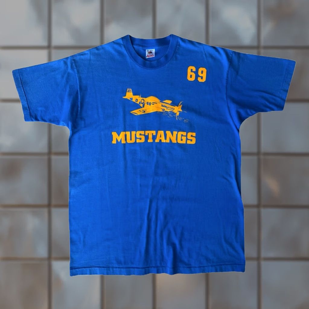 Vintage Vintage P51 Mustang Shirt XL Blue 90s Military Fighter Jet Made in USA Shirt Mens XL Blue 90s USA Planes Vintage Nike Size US XL / EU 56 / 4 - 1 Thumbnail