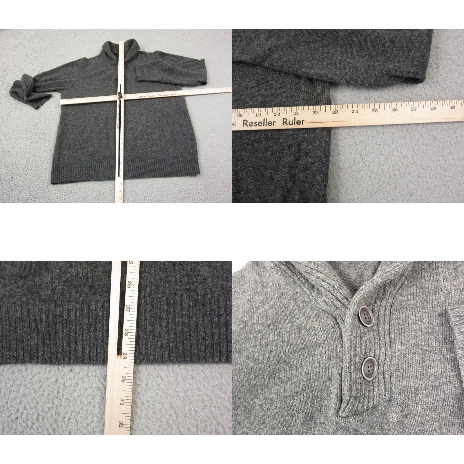 Pronto Uomo Pronto-Uomo Sweater Mens XL Gray Wool Collared Pullover Knit Solid Casual Size US XL / EU 56 / 4 - 8 Thumbnail