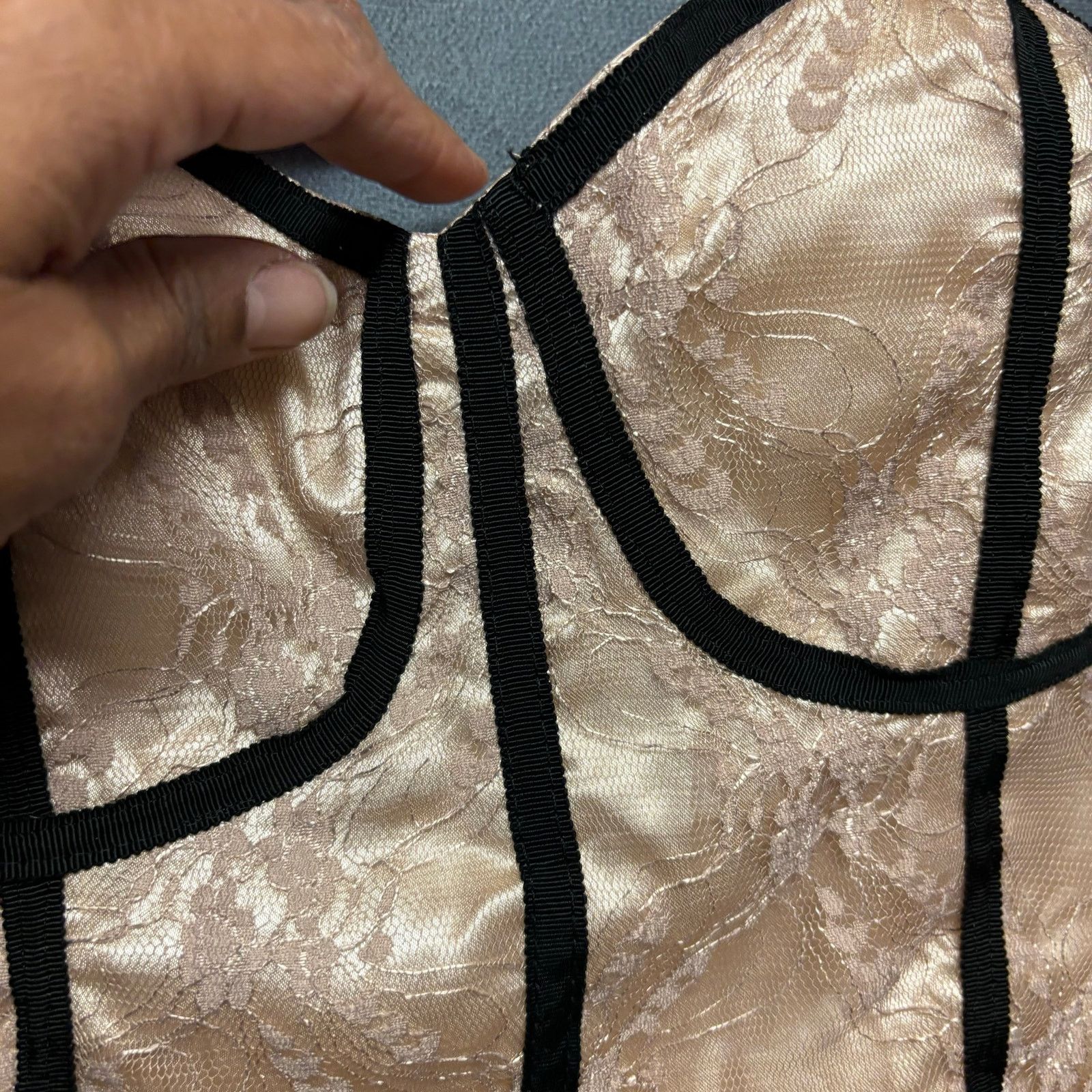 Other A+ Lace Corset Blouse Lingerie Layered Spaghetti Strap Size S / US 4 / IT 40 - 9 Thumbnail