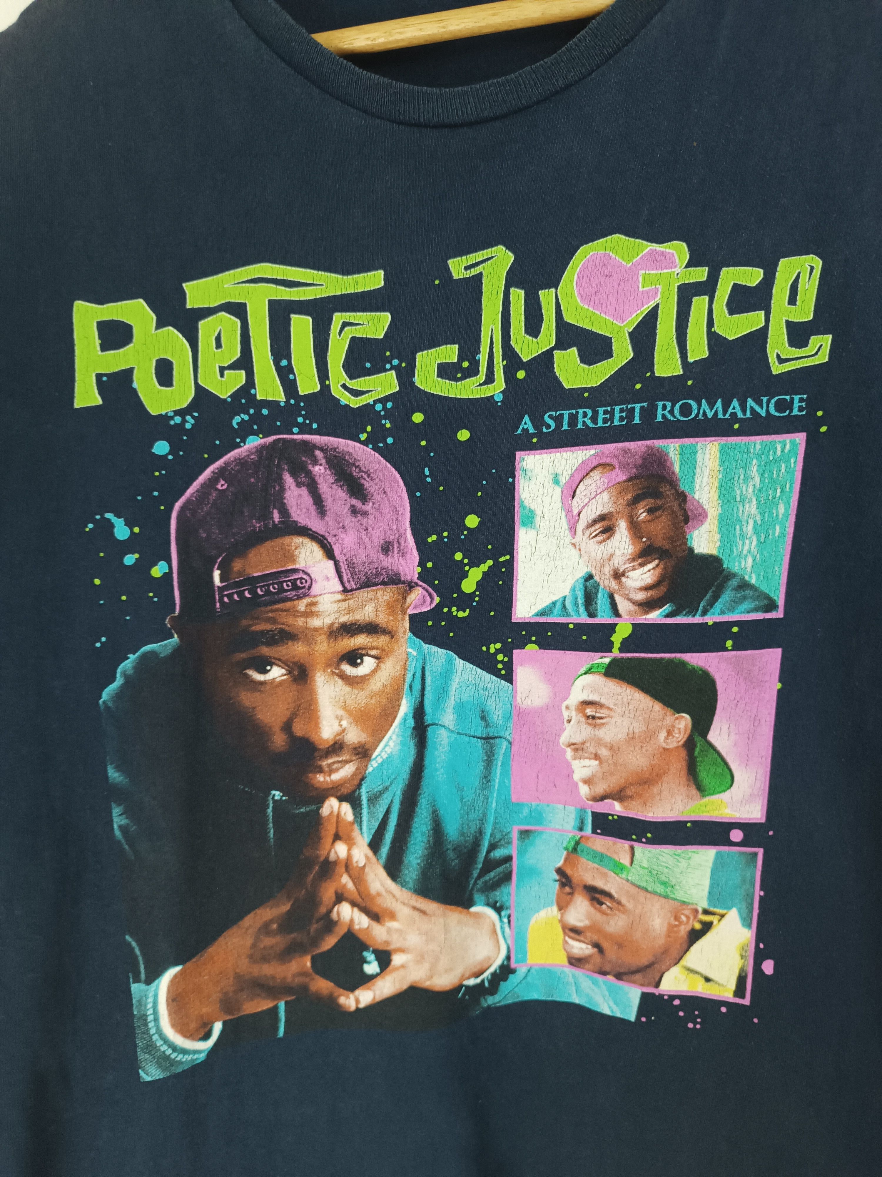 Rap Tees VINTAGE FADED POETIC JUSTICE TUPAC SHAKUR T biggie snoop dre Size US L / EU 52-54 / 3 - 9 Thumbnail