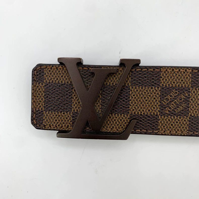 Louis Vuitton Louis Vuitton Brown checkered leather belt Size ONE SIZE - 6 Thumbnail