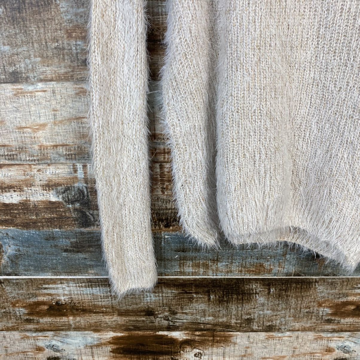 Homespun Knitwear DL Japan Vintage fur shaggy Beige Knitwear #C1090 Size S / US 4 / IT 40 - 14 Thumbnail