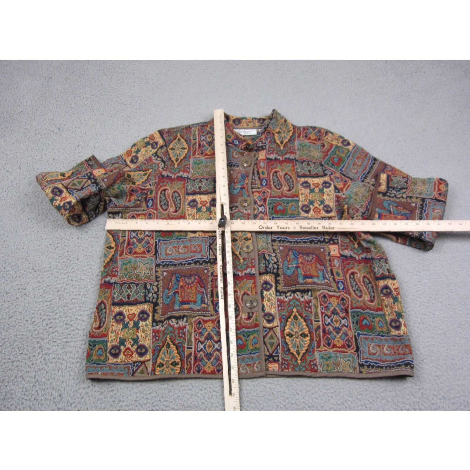 Vintage VINTAGE Two Twenty Jacket Womens 2XL Brown Tapestry Southwestern Boho 90s Jacket Womens 2XL Brown Tapestry Southwestern Boho 90s Size XXL / US 16-18 / IT 52-54 - 4 Thumbnail