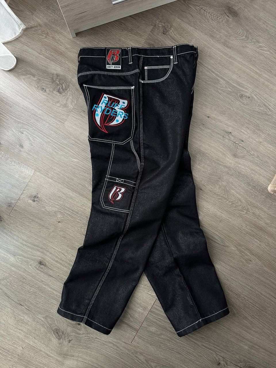 Japanese Brand × Vintage Vintage Japanese Ruff Ryders Baggy Black Pants Size US 34 / EU 50 - 10 Thumbnail
