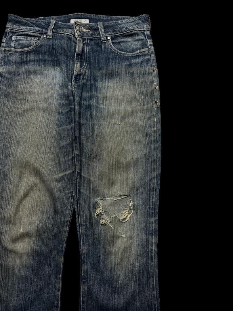 Japanese Brand INSANE 90s Japanese Theoria Bell Bottom Rusty Distress Hard Size US 30 / EU 46 - 5 Thumbnail