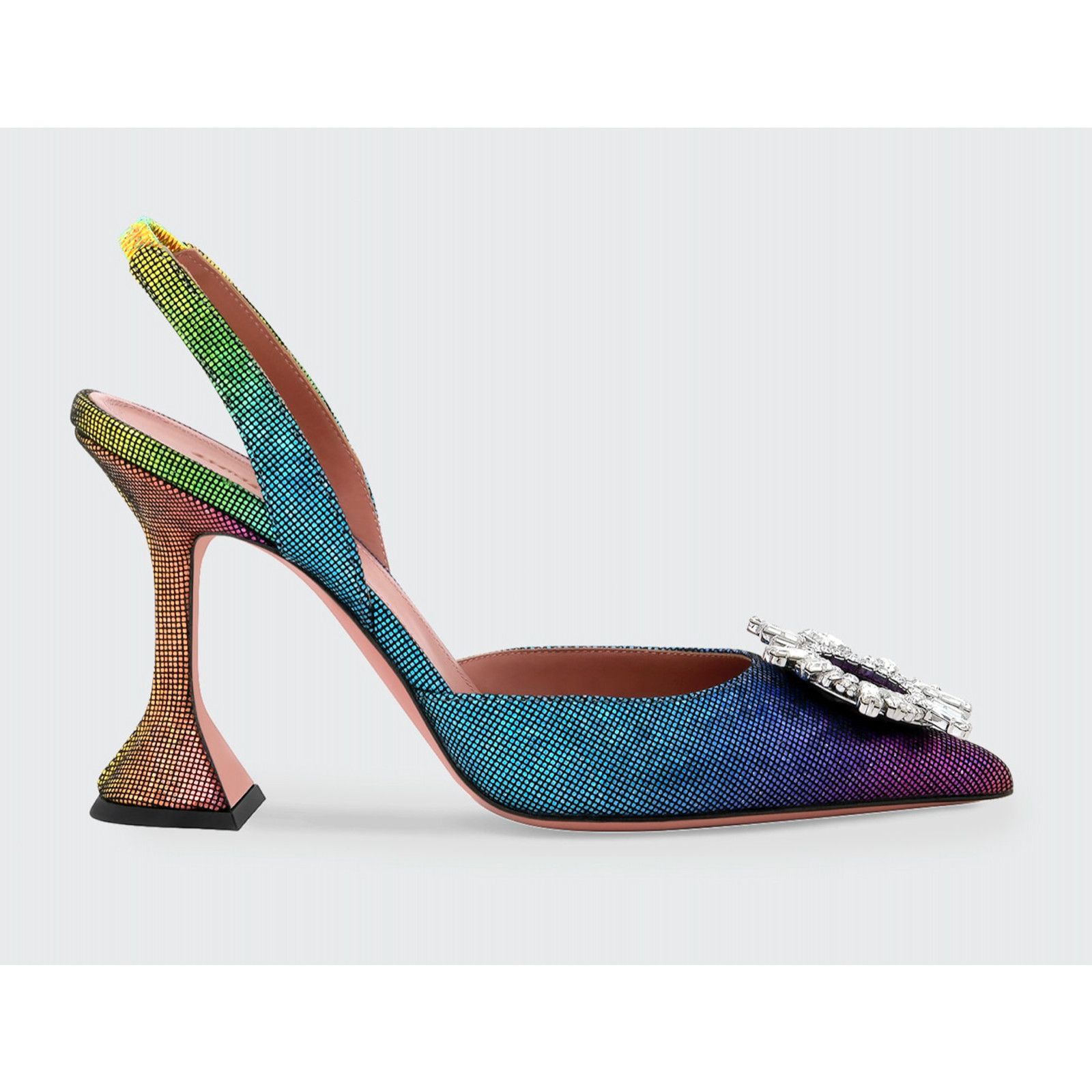 Amina Muaddi Begum Sling Metl Slingback Sandal Heel Pump 41.5 Size US 11.5 / IT 41.5 - 2 Thumbnail