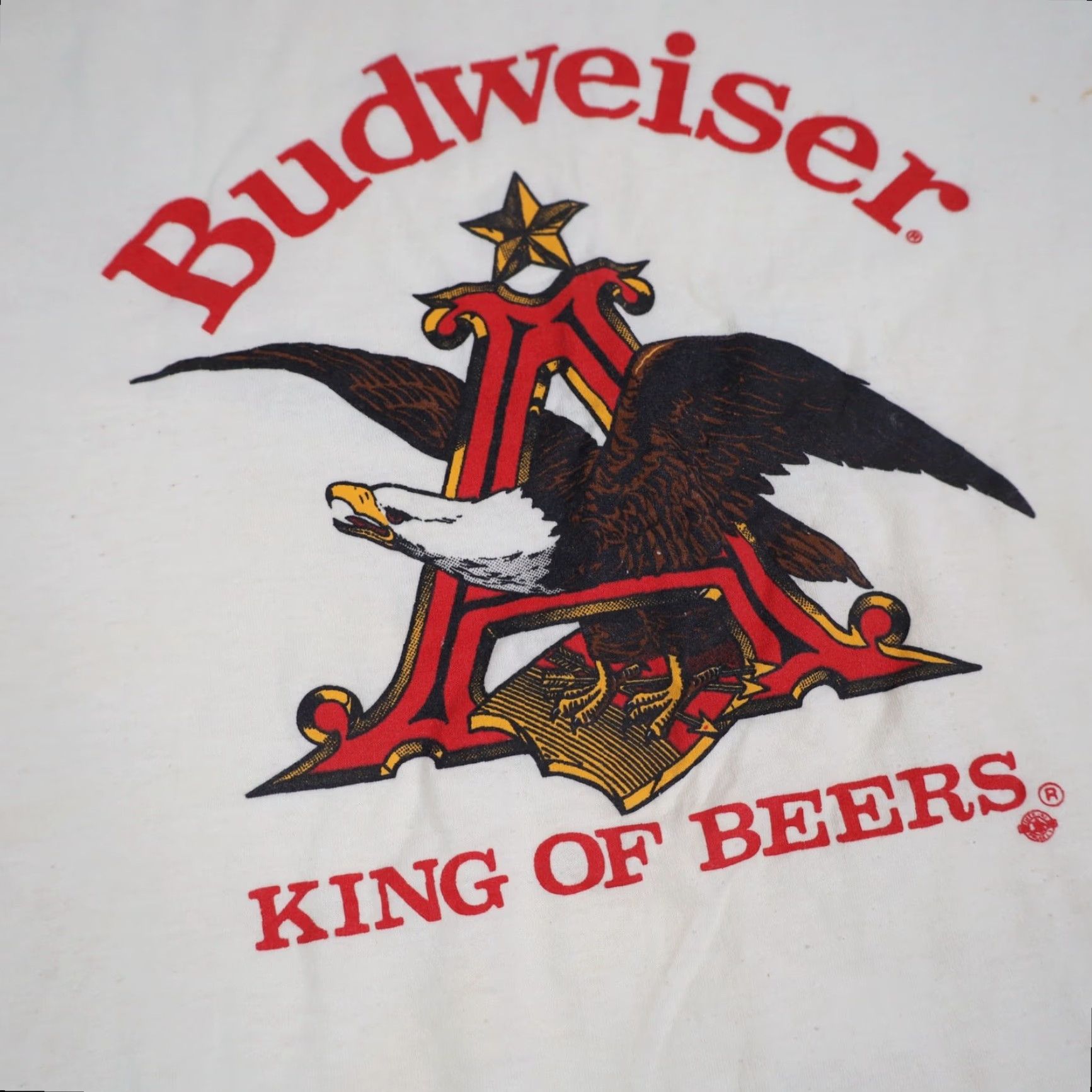 Budweiser VINTAGE Budweiser King of Beers Graphic T Shirt White M Mens 19"x27" Size US M / EU 48-50 / 2 - 5 Thumbnail