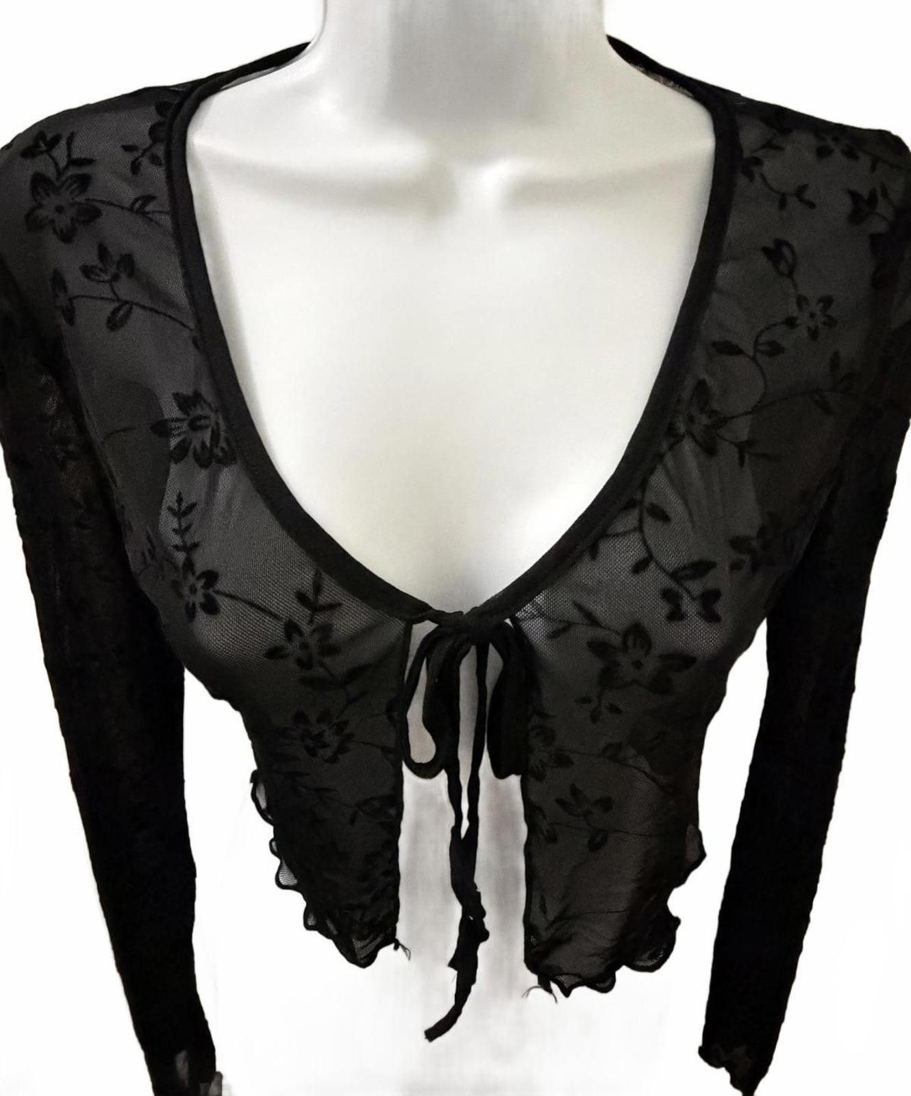 Other SHEIN Sheer Cover w/ Tie in Black (X-SMALL) Size XS / US 0-2 / IT 36-38 - 8 Thumbnail