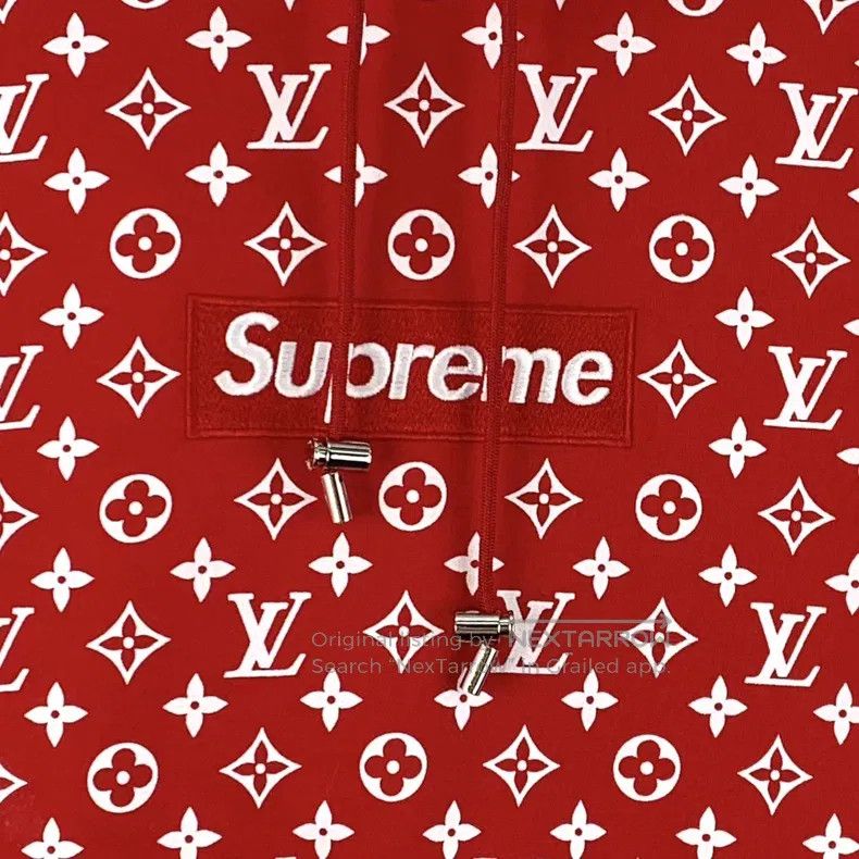 Louis Vuitton Louis Vuitton Red logo full-print cotton hooded drawstring Size US XXS / EU 40 - 4 Thumbnail