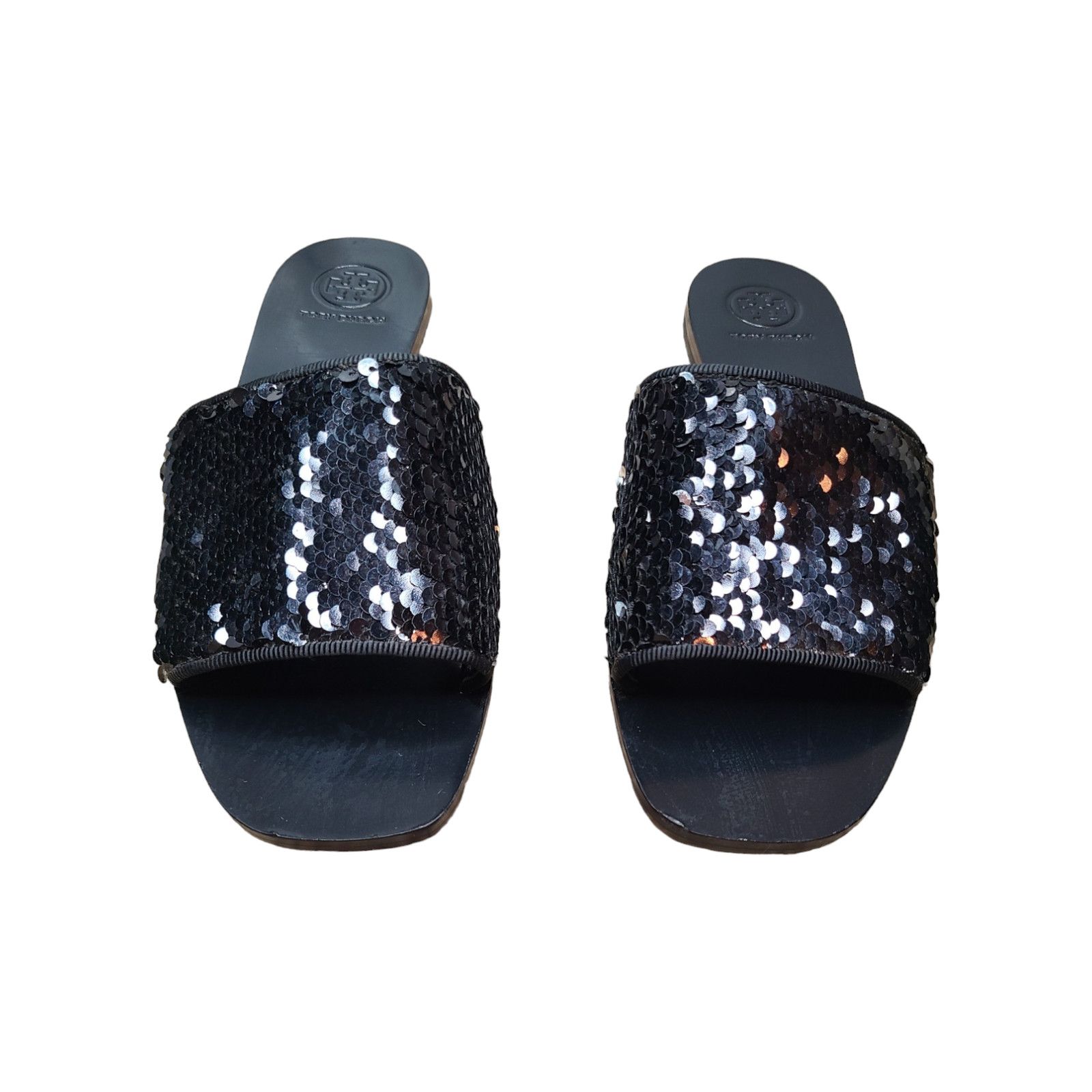 Tory Burch Tory Burch Carter Black Sequin Slides Sandal Size 7M Size US 7 / IT 37 - 2 Thumbnail