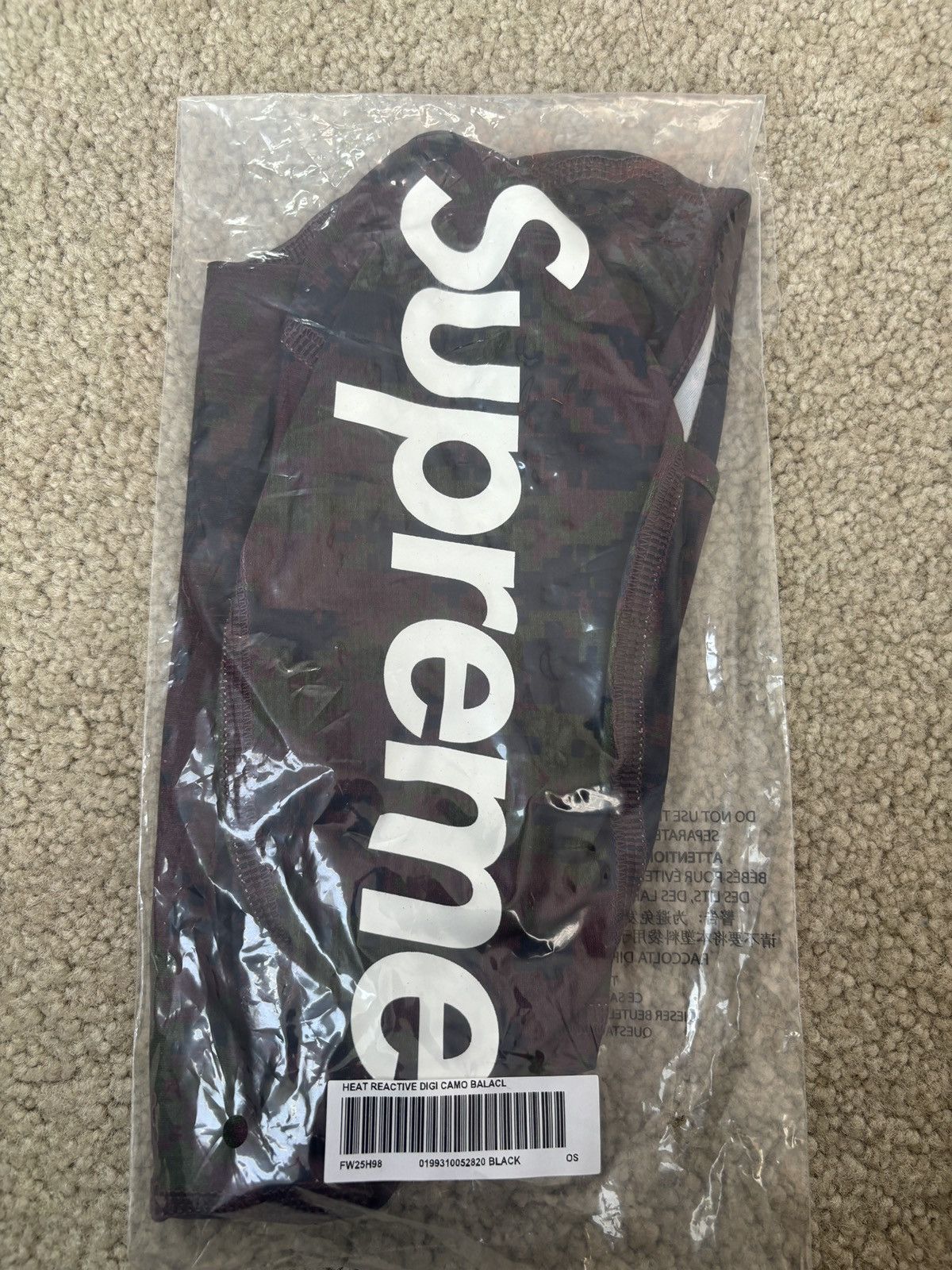 Heat Reactive Digi Camo Balaclava Black Supreme Heat Reactive