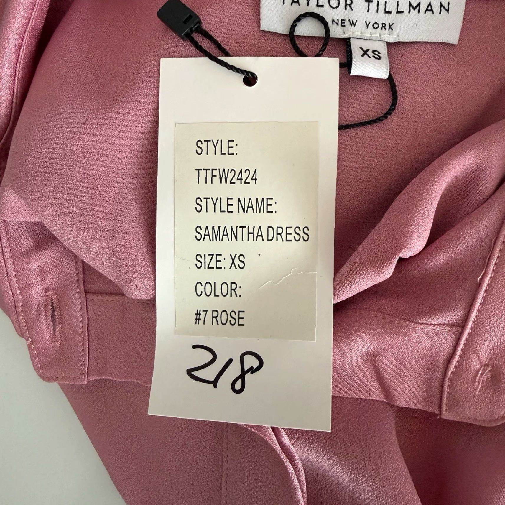 Vintage Taylor Tillman Samantha Pink Wrap Midi Dress Satin XS Women's Midi Dress Satin Size XS / US 0-2 / IT 36-38 - 7 Thumbnail