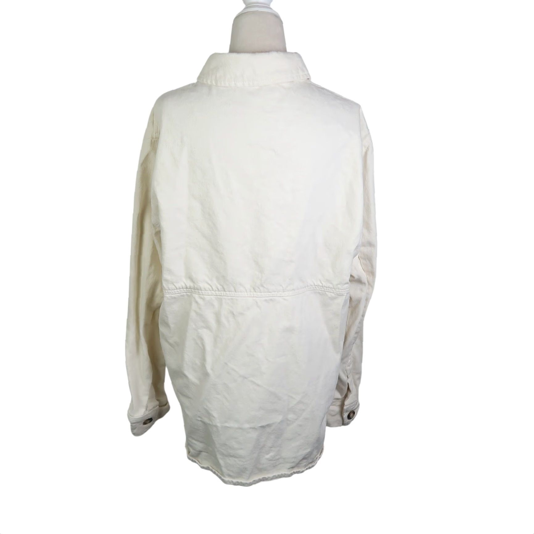 Zara VINTAGE Zara Cream Cotton Button Front Shirt Jacket Womens XL Size XL / US 12-14 / IT 48-50 - 4 Thumbnail
