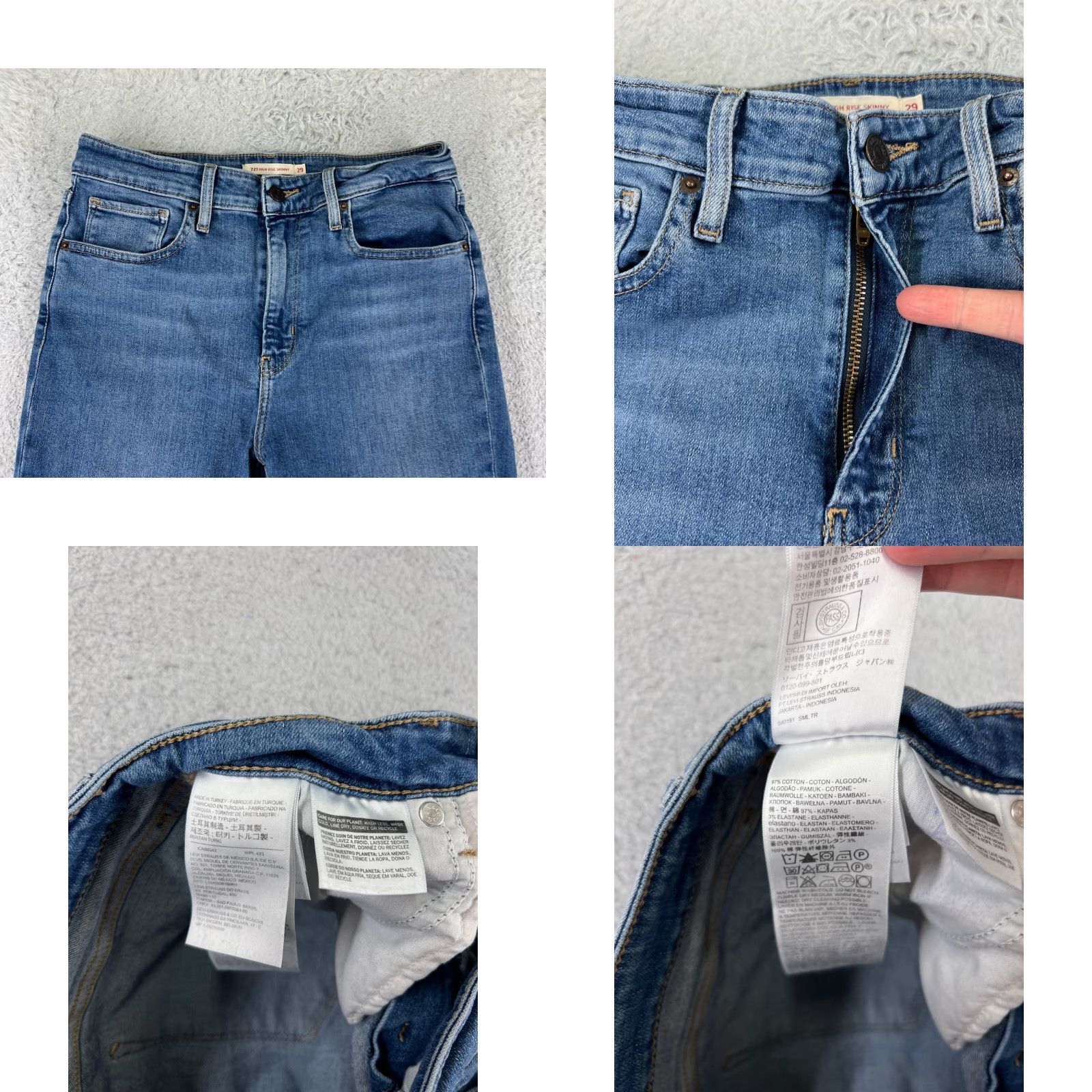 Levi's Levi's Jeans Women 31 Blue Denim Skinny High Rise 700 Series 5-Pocket Regular Stretch Cotton Size 24" / US 00 / IT 34 - 8 Thumbnail