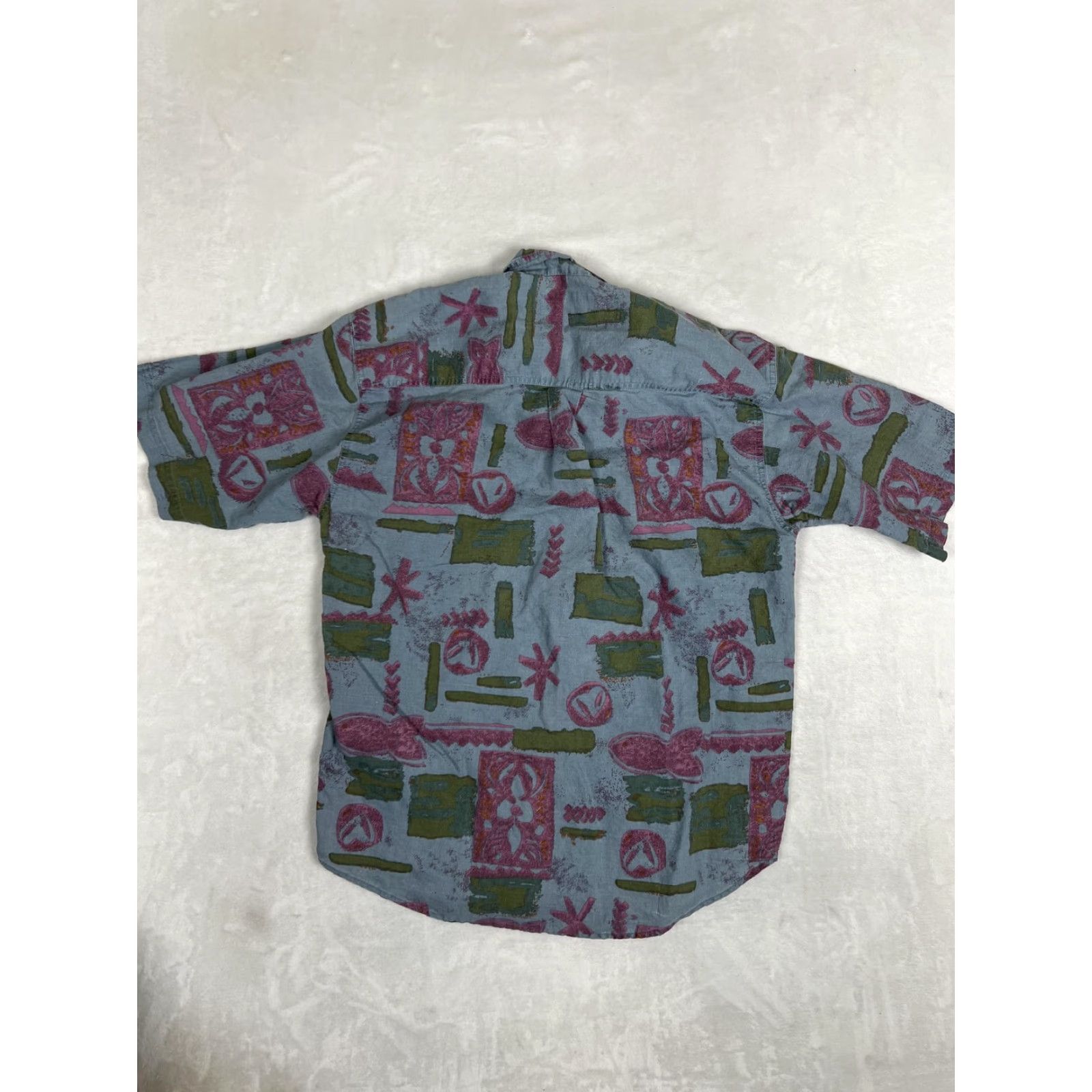 Vintage VINTAGE Bugle Boy Company Shirt Mens Medium Blue Hawaiian Tropical Ramie Cotton Short Sleeve Button-Up Casual Travel 90s Mens Size US M / EU 48-50 / 2 - 6 Thumbnail
