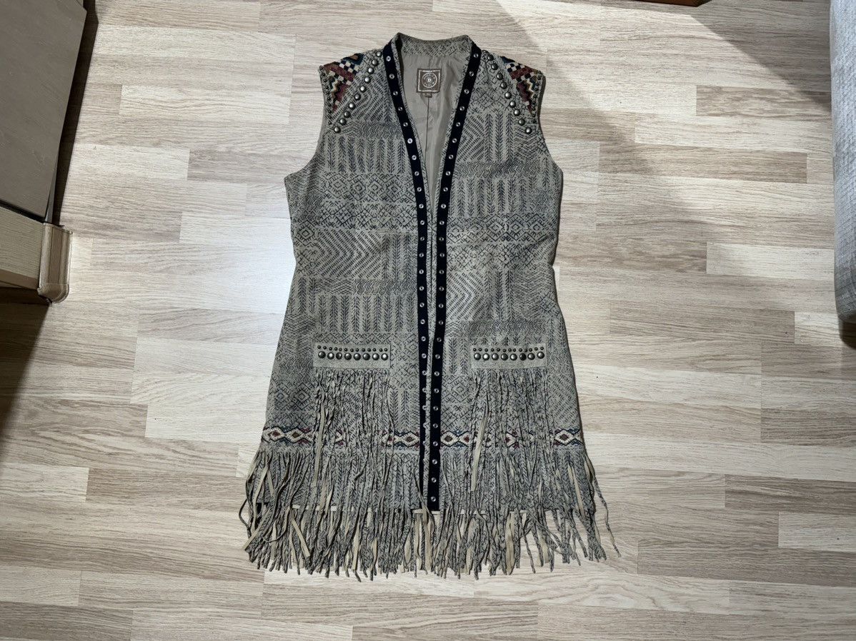 Designer × Double D Ranch Double D Ranch leather cape jacket strings embroidery beads Size XL / US 12-14 / IT 48-50 - 2 Thumbnail