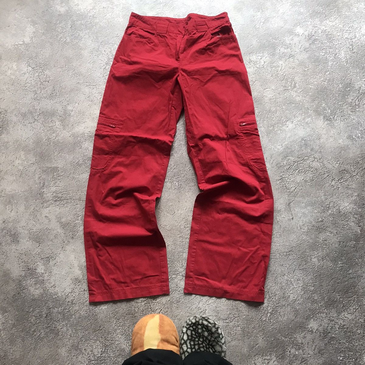 Vintage Vintage 90s Red Baggy Cargo Parachute Pants Streetwear 28 Size 28" / US 6 / IT 42 - 2 Thumbnail
