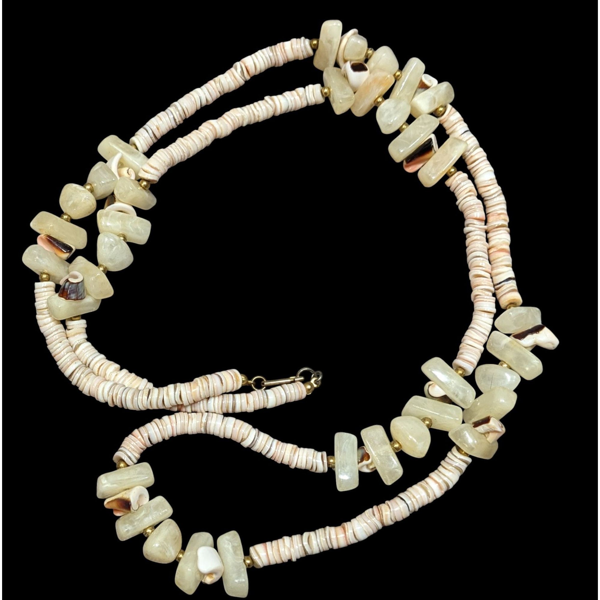 Other Vintage Beachy Shell And Agate Beaded Necklace Size ONE SIZE - 1 Thumbnail
