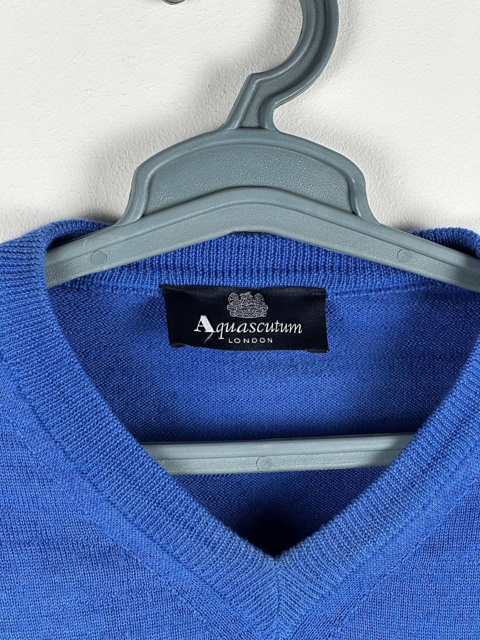 Aquascutum × Vintage Aquascutum Vintage Blue Luxury Logo Wool Sweater Size US M / EU 48-50 / 2 - 5 Thumbnail