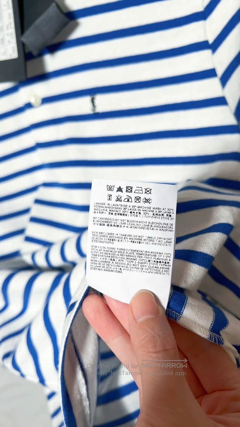 Saint Laurent Paris Saint Laurent Paris Men's Striped Polo Short Sleeve T-Shir Size US S / EU 44-46 / 1 - 8 Thumbnail