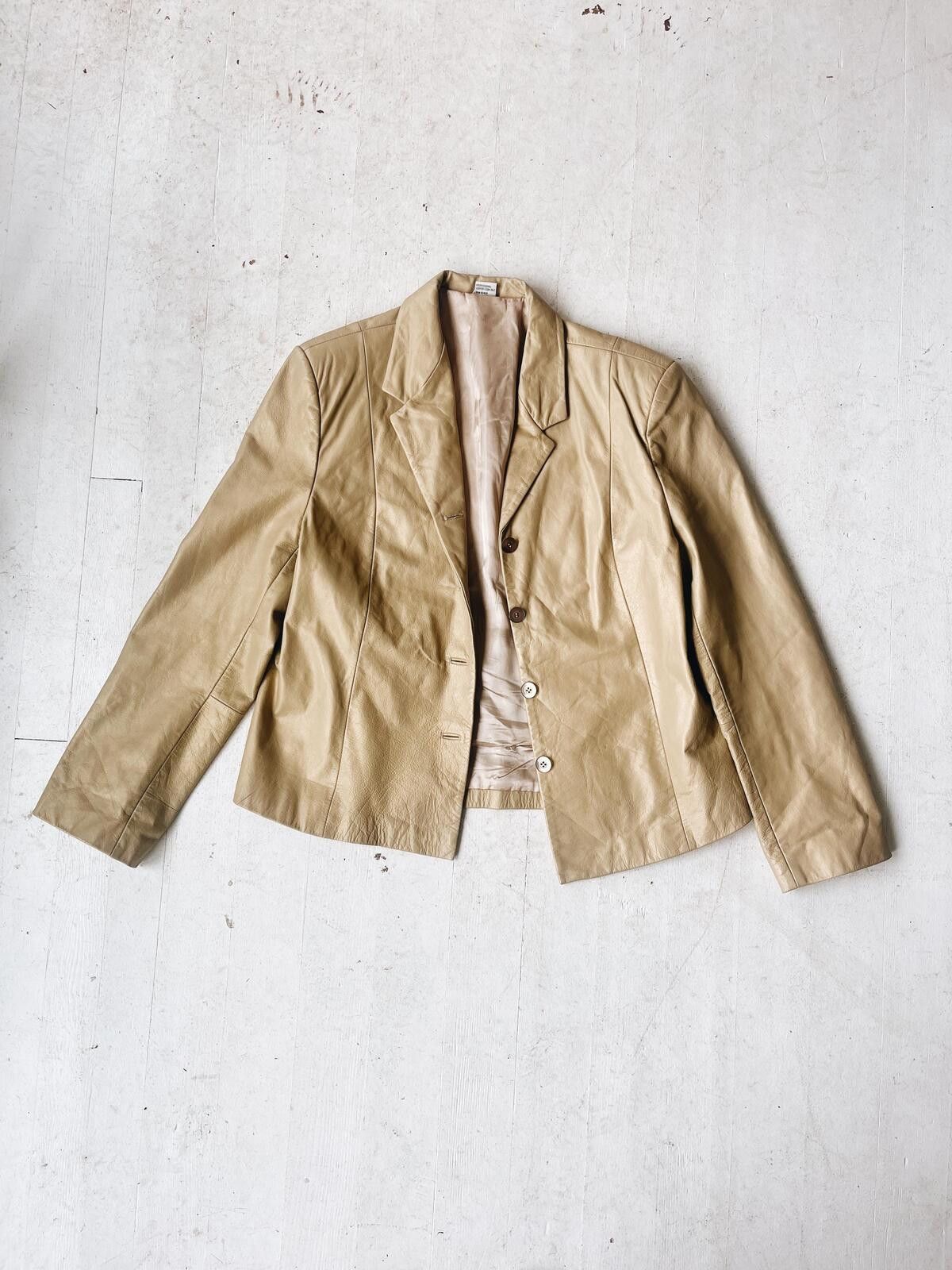 Other Vintage Gold Leather Blazer/Jacket Size M / US 6-8 / IT 42-44 - 3 Thumbnail