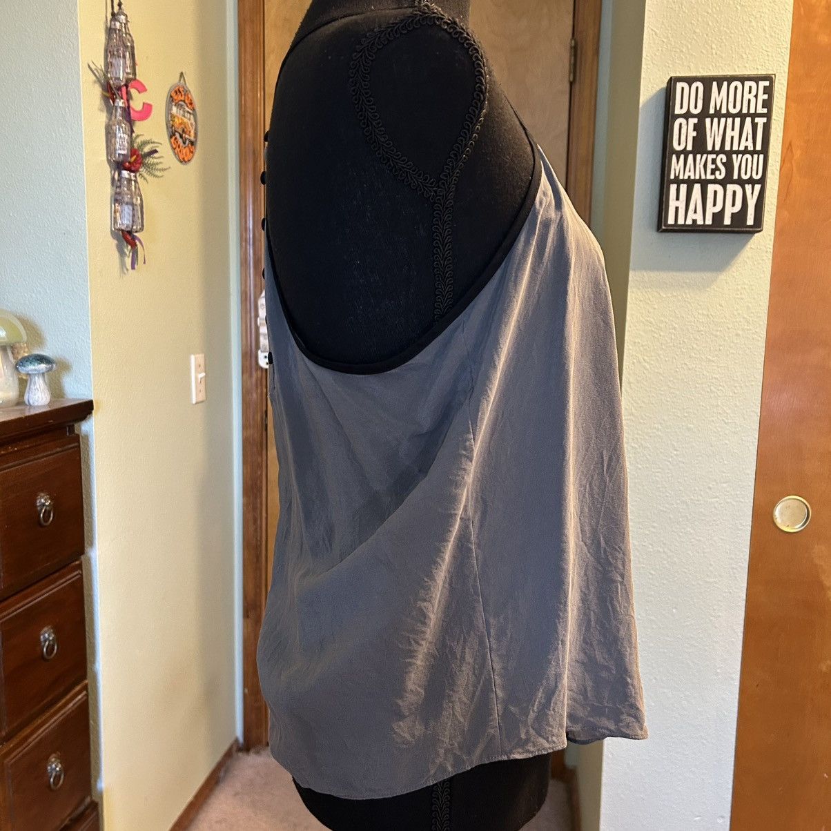 Other Kimchi Blue gray black trim silk racer back tank top L Size L / US 10 / IT 46 - 2 Thumbnail