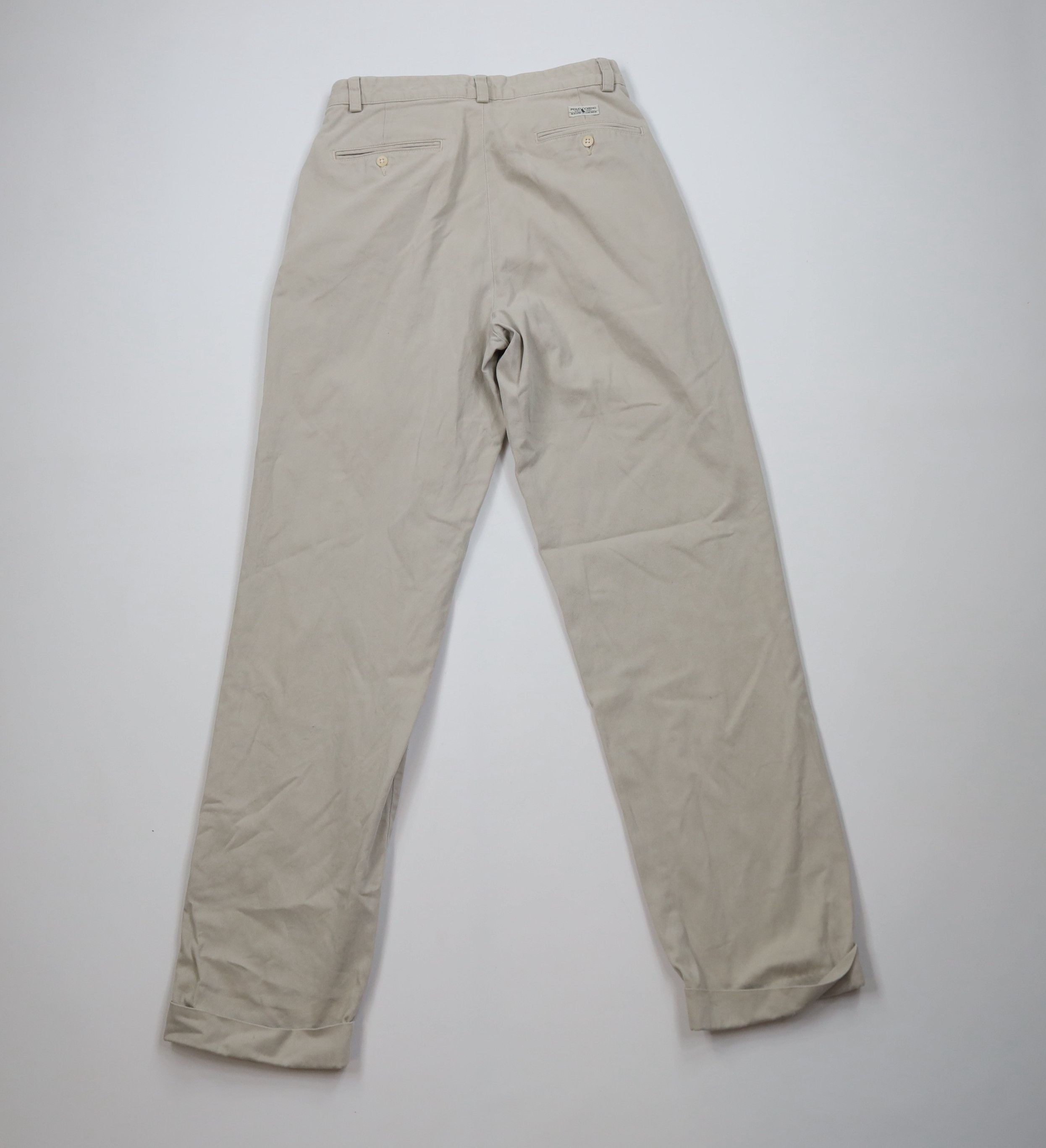 Ralph Lauren Vintage 90s Ralph Lauren Pleated Cuffed Chino Pants Cotton Size US 29 - 8 Thumbnail