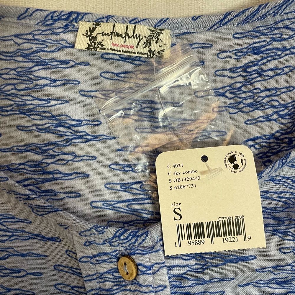 Free People NWT New Free People Blooms For You Sleep Long Sleeve Blue Size S / US 4 / IT 40 - 4 Thumbnail