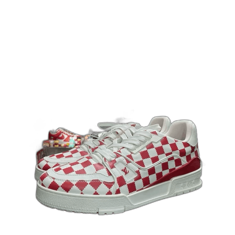 Louis Vuitton New Louis Vuitton Trainer Sneakers Red Checkered Size US 8 / EU 41 - 1 Thumbnail